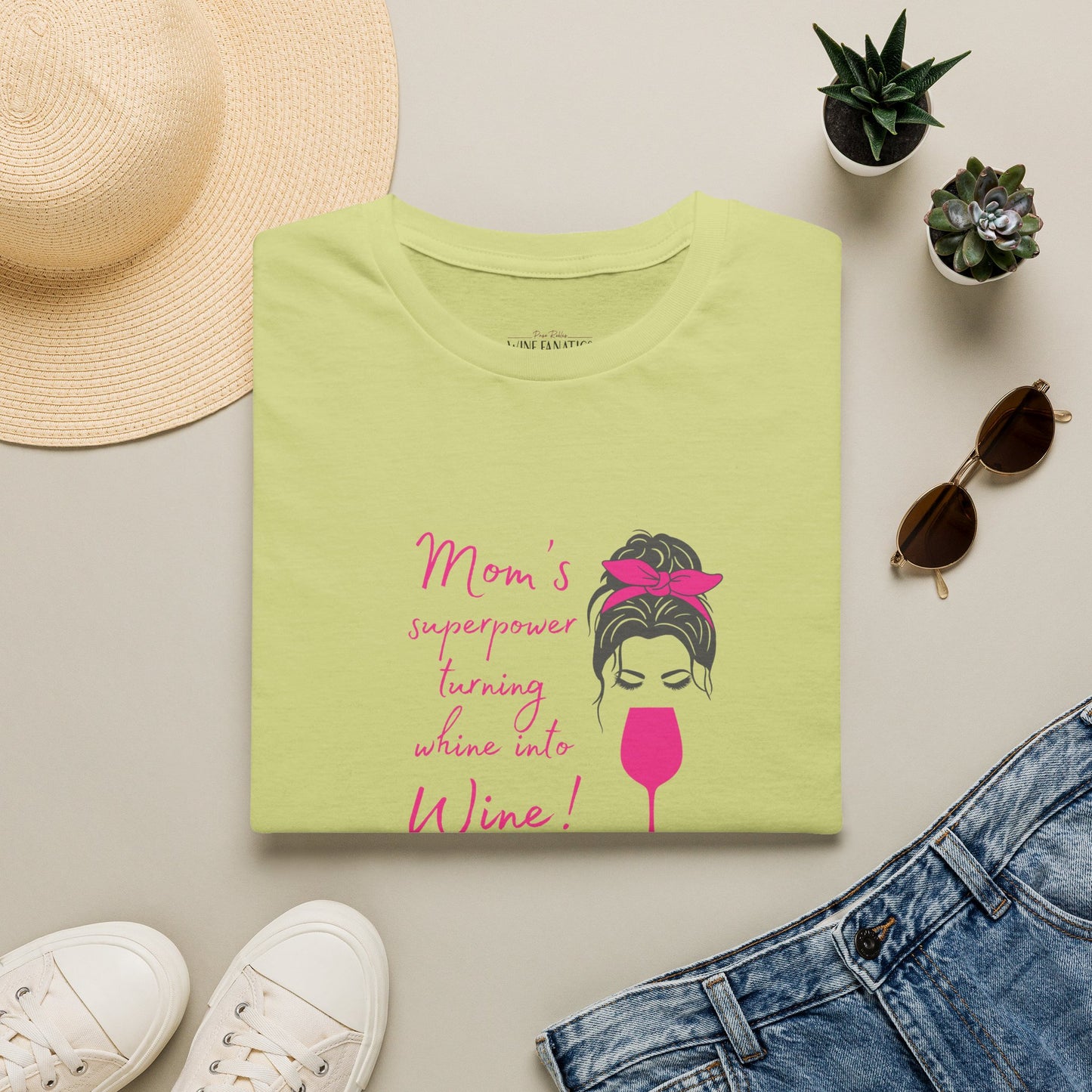 Mom's superpower, turning whine into Wine! Crewneck Tee