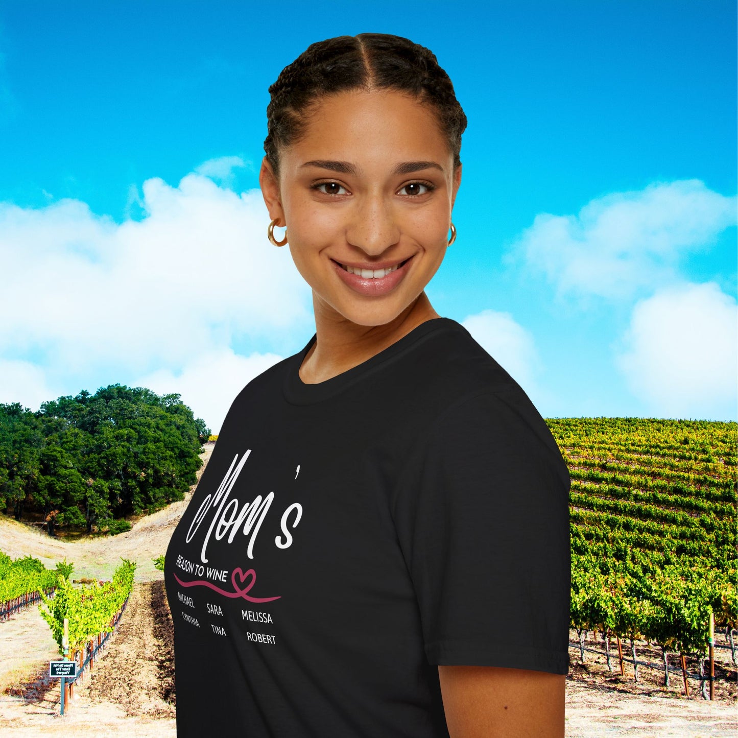 Mom's Reason To Wine Personalized Tee