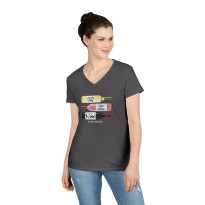 Hit Me Baby One More Wine Ladies V-Neck  Tee