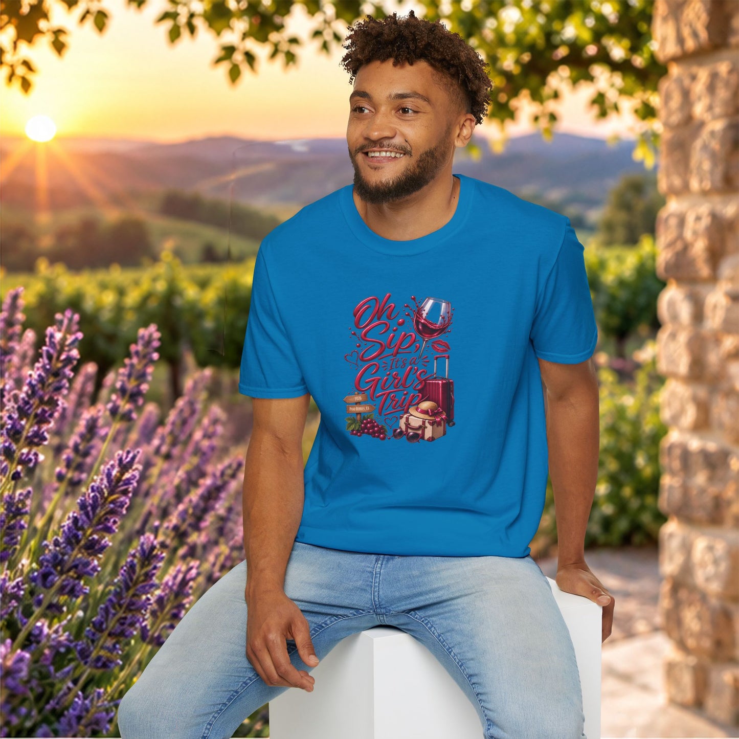 Oh Sip It's A Girl's Trip Personalized Crewneck Tee
