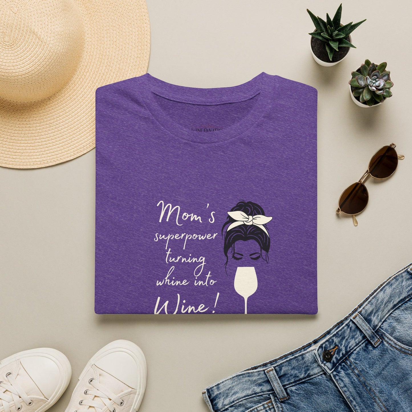 Mom's superpower, turning whine into Wine! Crewneck Tee