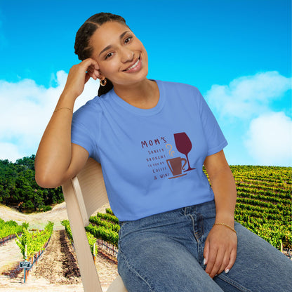 Mom's sanity brought to you by Coffee & Wine Personalized Tee