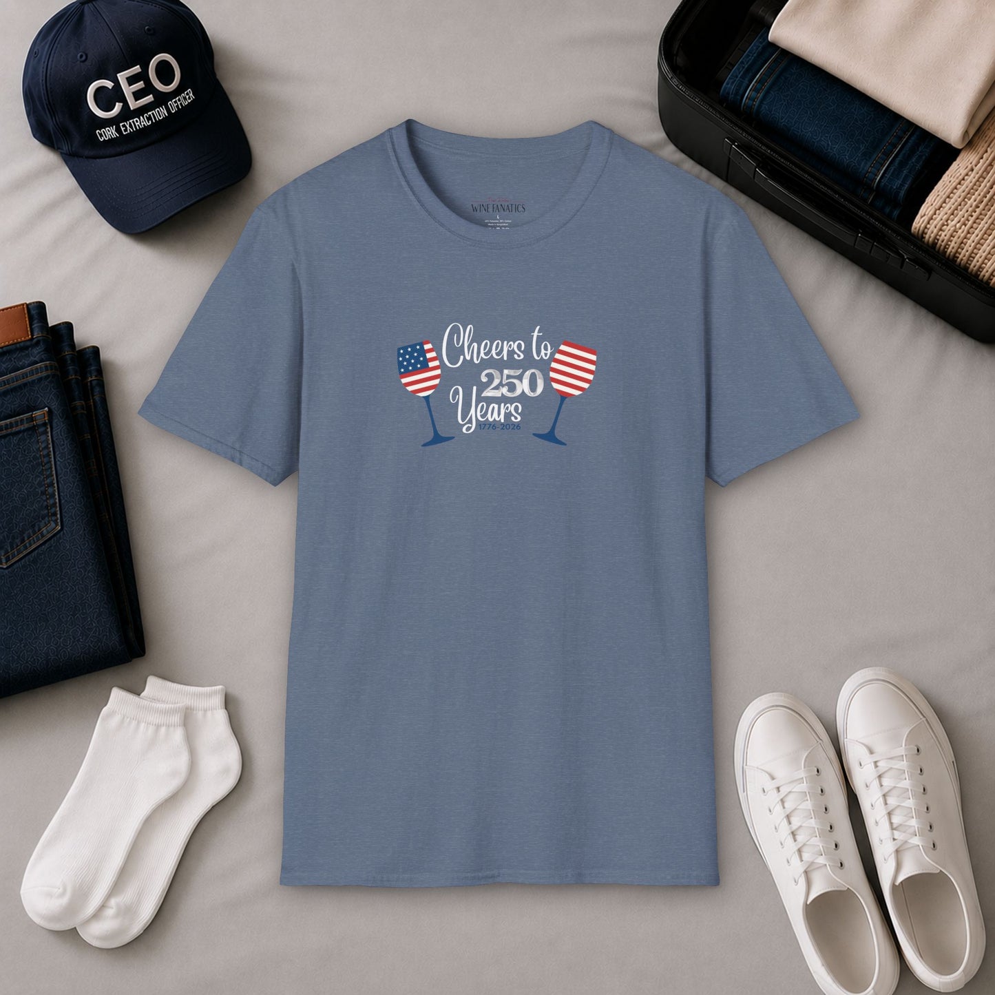 Cheers to 250 Years Independence Day Unisex Softstyle T-Shirt
