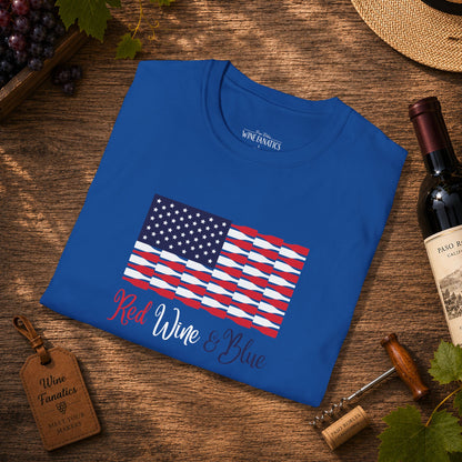 Red Wine & Blue Independence Day Unisex Softstyle T-Shirt