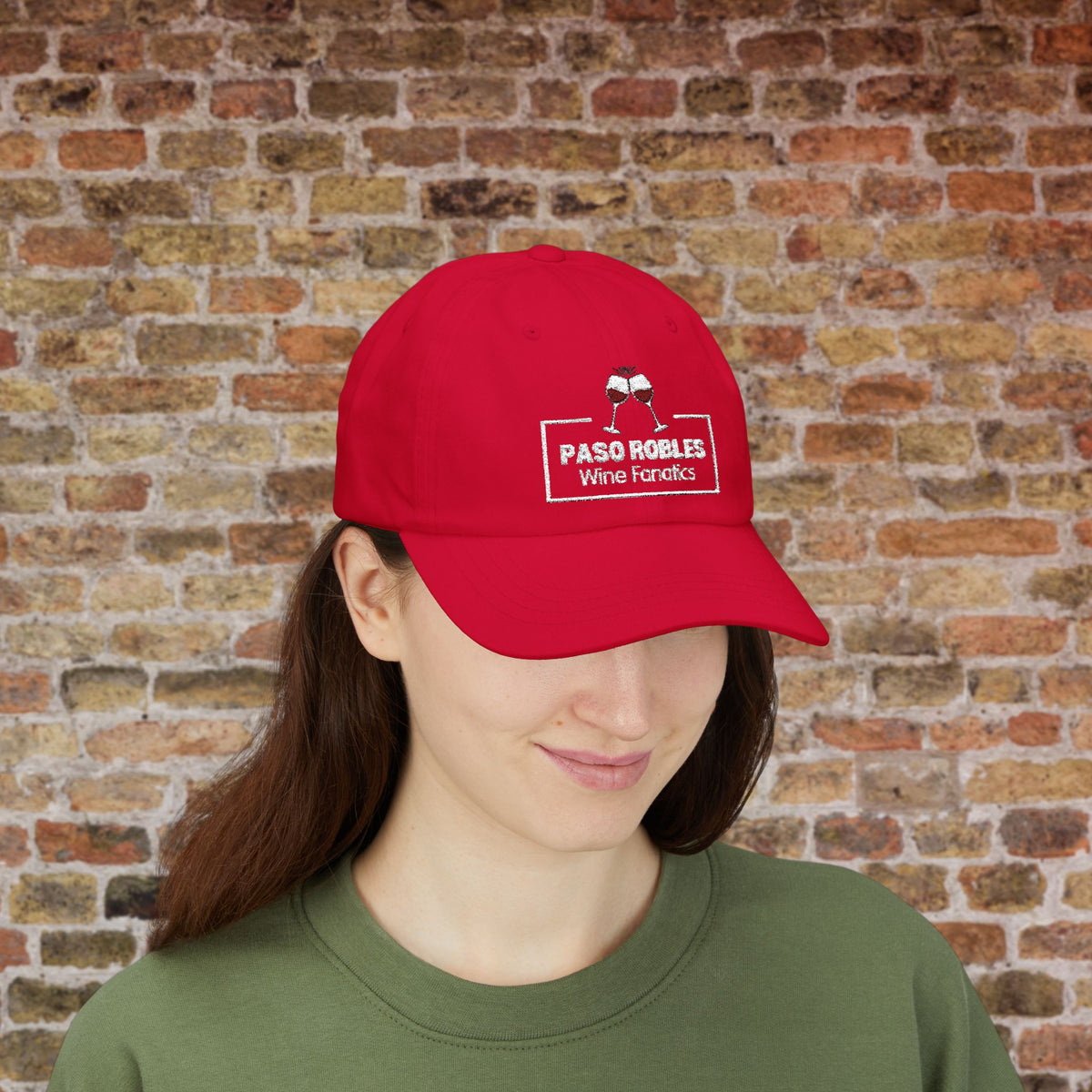 Paso Robles Wine Fanatics Toast Embroidered White Banner Cap