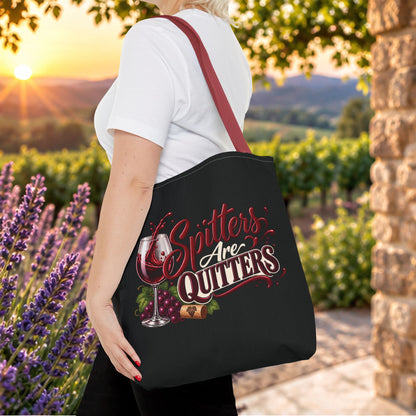Spitters Are Quitters Personalized Wine Tote Bag