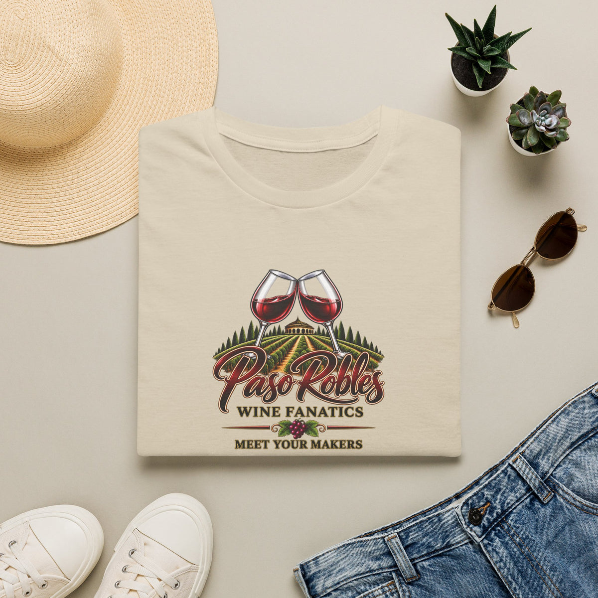 Paso Robles Wine Fanatics Meet Your Makers Crewneck T-Shirt