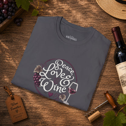 Peace, Love & Wine Crewneck Tee