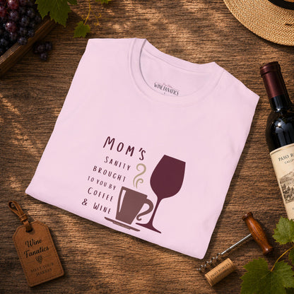 Mom's sanity brought to you by Coffee & Wine Crewneck Tee