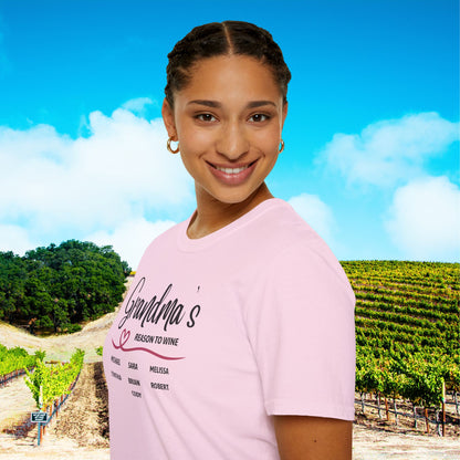 Grandma's Reason To Wine Personalized T-Shirt