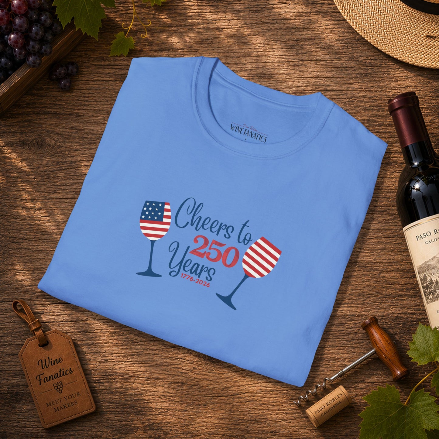 Cheers to 250 Years Independence Day Unisex Softstyle T-Shirt