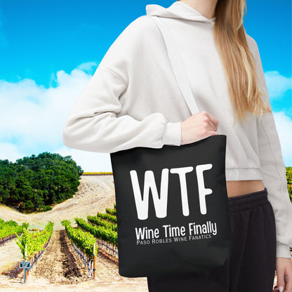 WTF Wine Time Finally Tote Bag