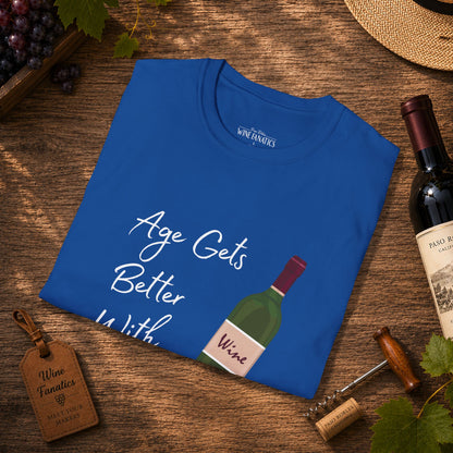 Age Gets Better With Wine Crewneck T-Shirt