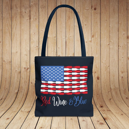 Red Wine & Blue Independence Day Personalized Tote Bag