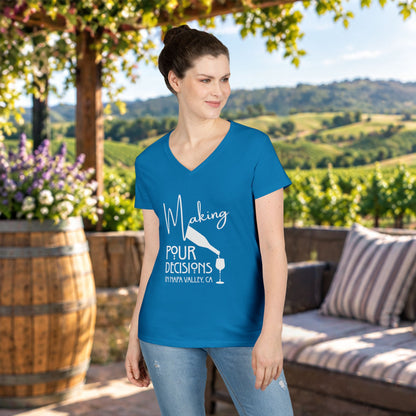 Napa Valley - Making Pour Decisions Ladies' V-Neck Tee