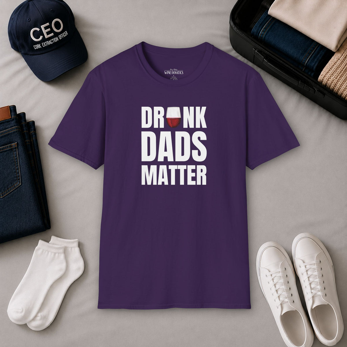 Drunk Dads Matter Crew Neck T-Shirt