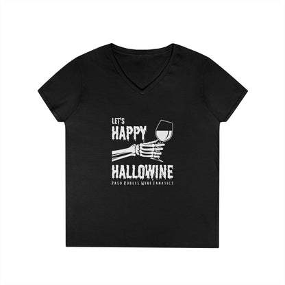 Let's Happy Hallowine Ladies V-Neck Tee