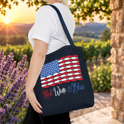 Red Wine & Blue Independence Day Personalized Tote Bag