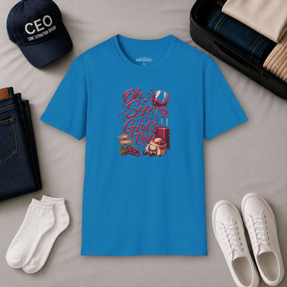 Oh Sip It's A Girl's Trip Personalized Crewneck Tee