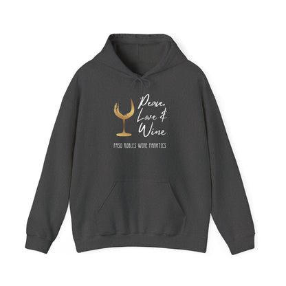 Peace, Love & Wine Gold Glass Hoodie