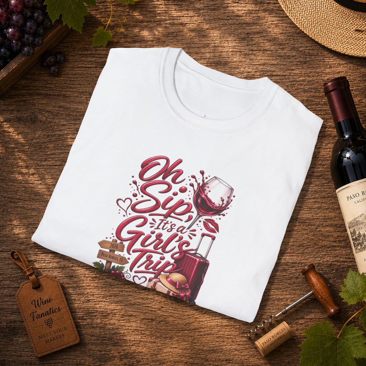 Oh Sip It's A Girl's Trip 2026 Personalized Crewneck T-Shirt