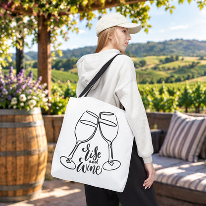 Rise & Wine Personalized Tote Bag