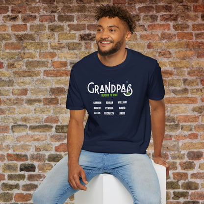 Grandpa's Reason To Wine Personalized Crew Neck T-Shirt