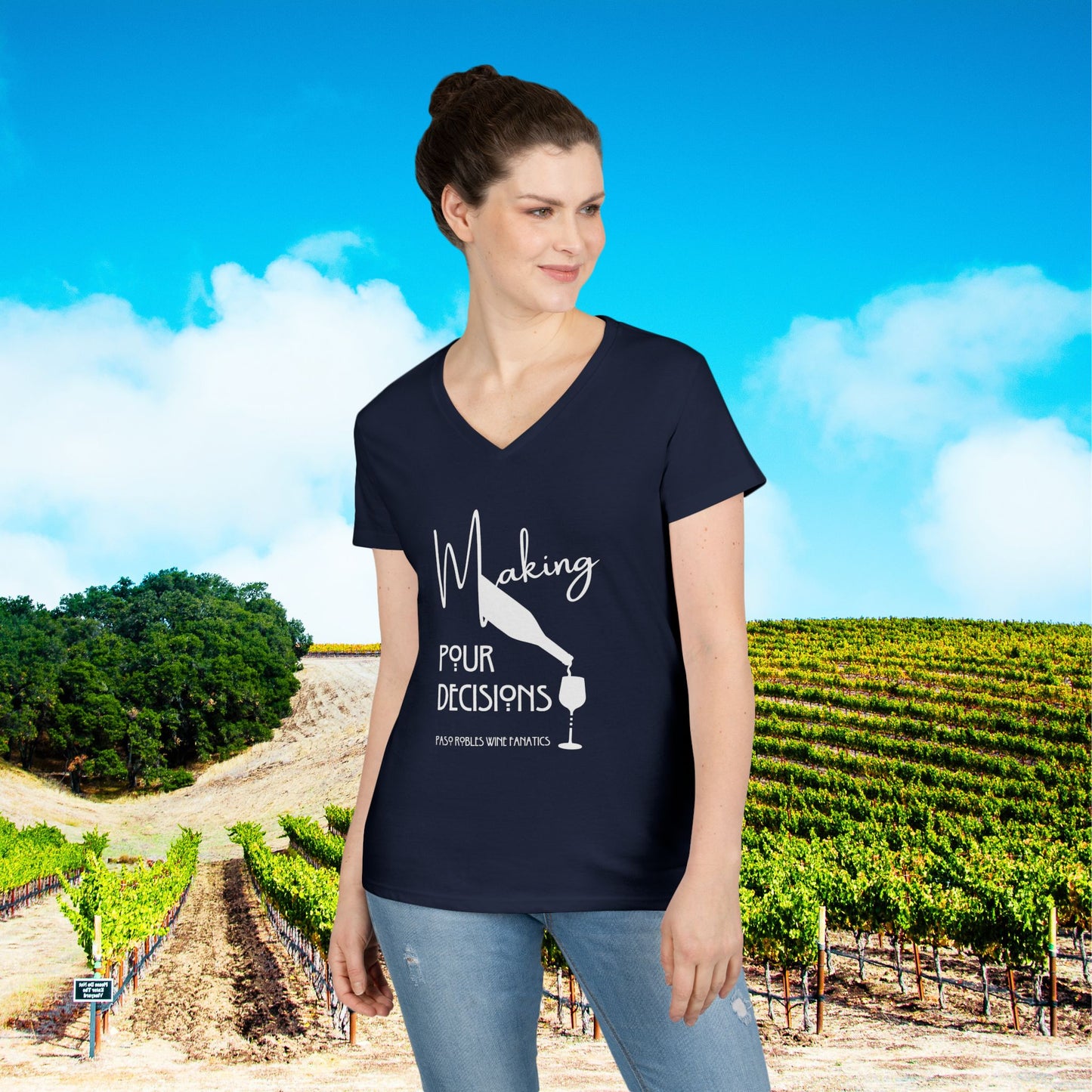 Making Pour Decisions Ladies' V-Neck Tee