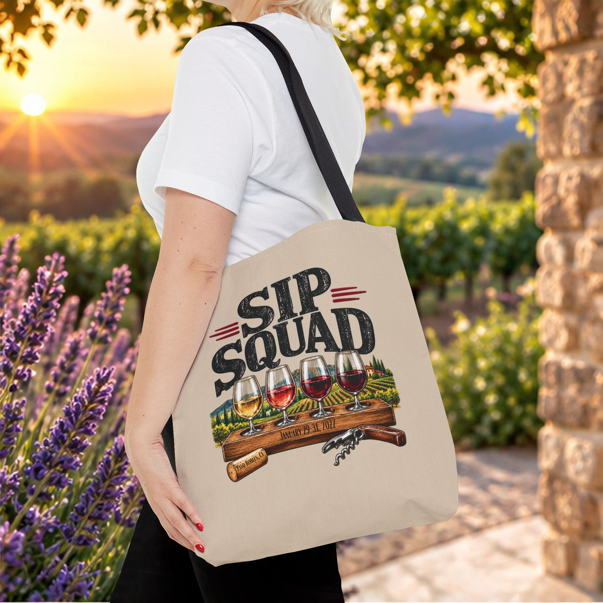 Sip Squad (Mens) Personalized Tote Bag