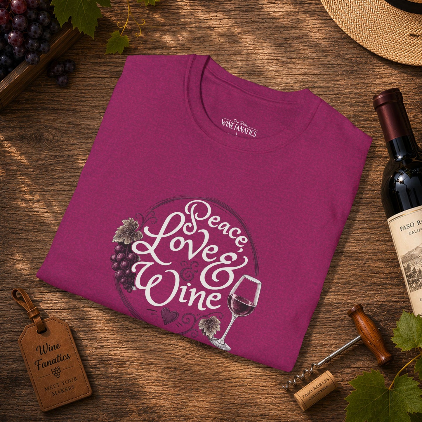 Peace, Love & Wine Crewneck Tee