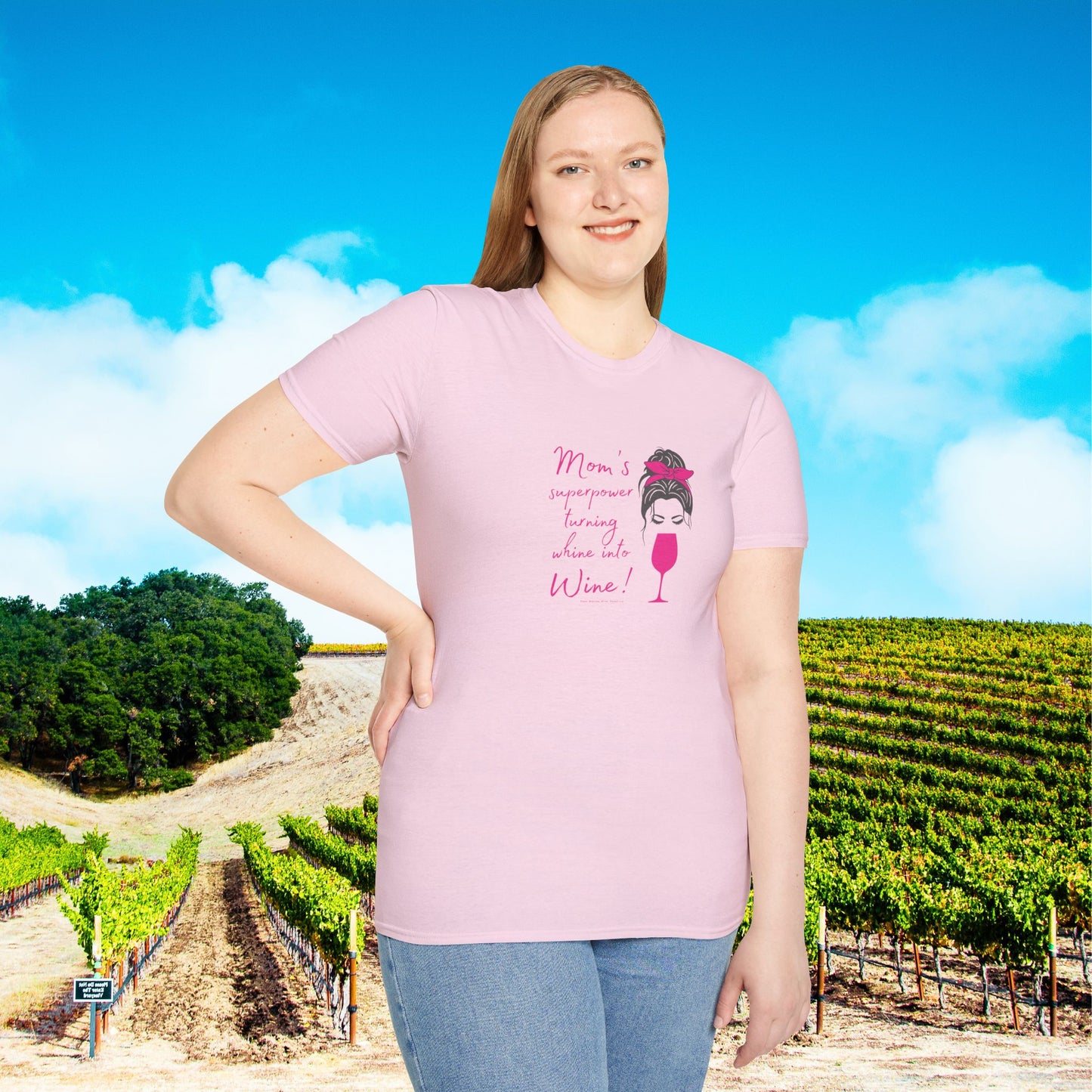 Mom's superpower, turning whine into Wine! Tee
