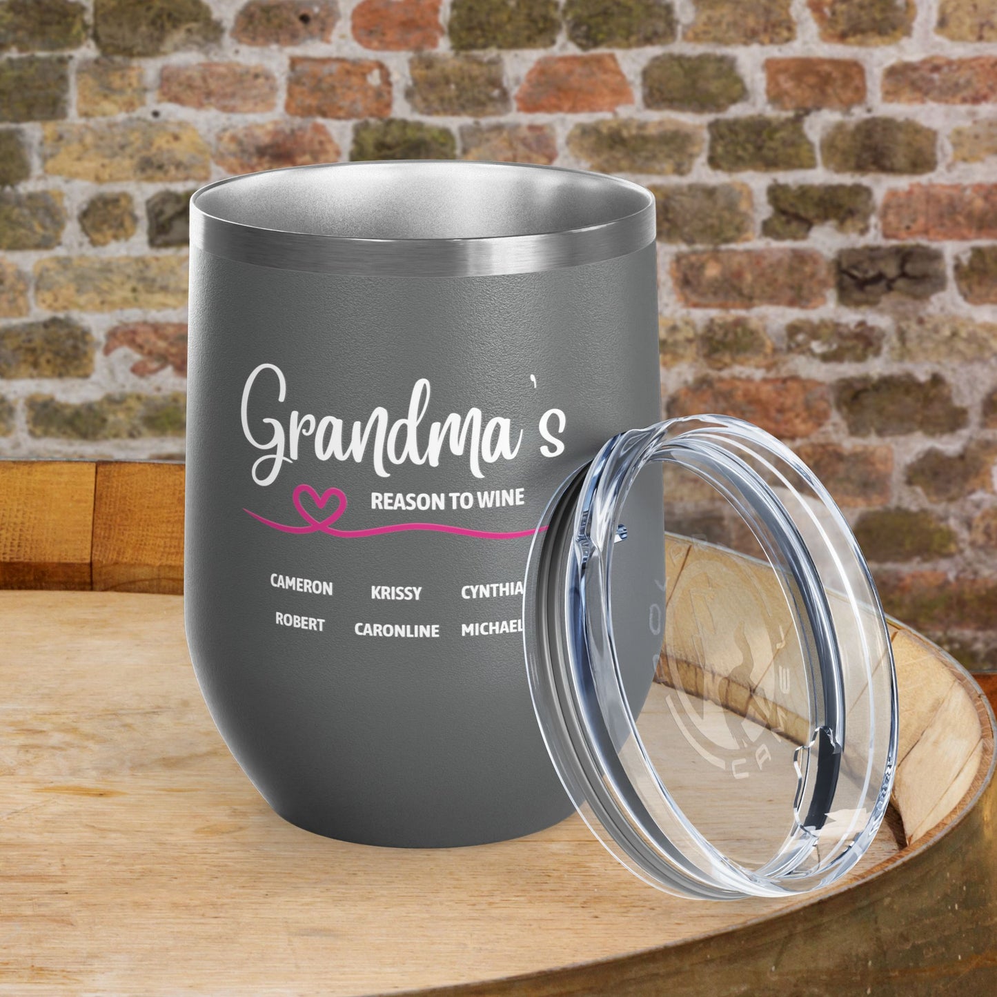 Grandma's Reason To Wine Personalized 12oz Wine Tumbler