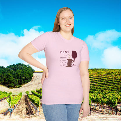 Mom's sanity brought to you by Coffee & Wine Personalized Tee