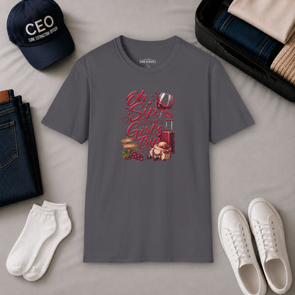Oh Sip It's A Girl's Trip Personalized Crewneck Tee