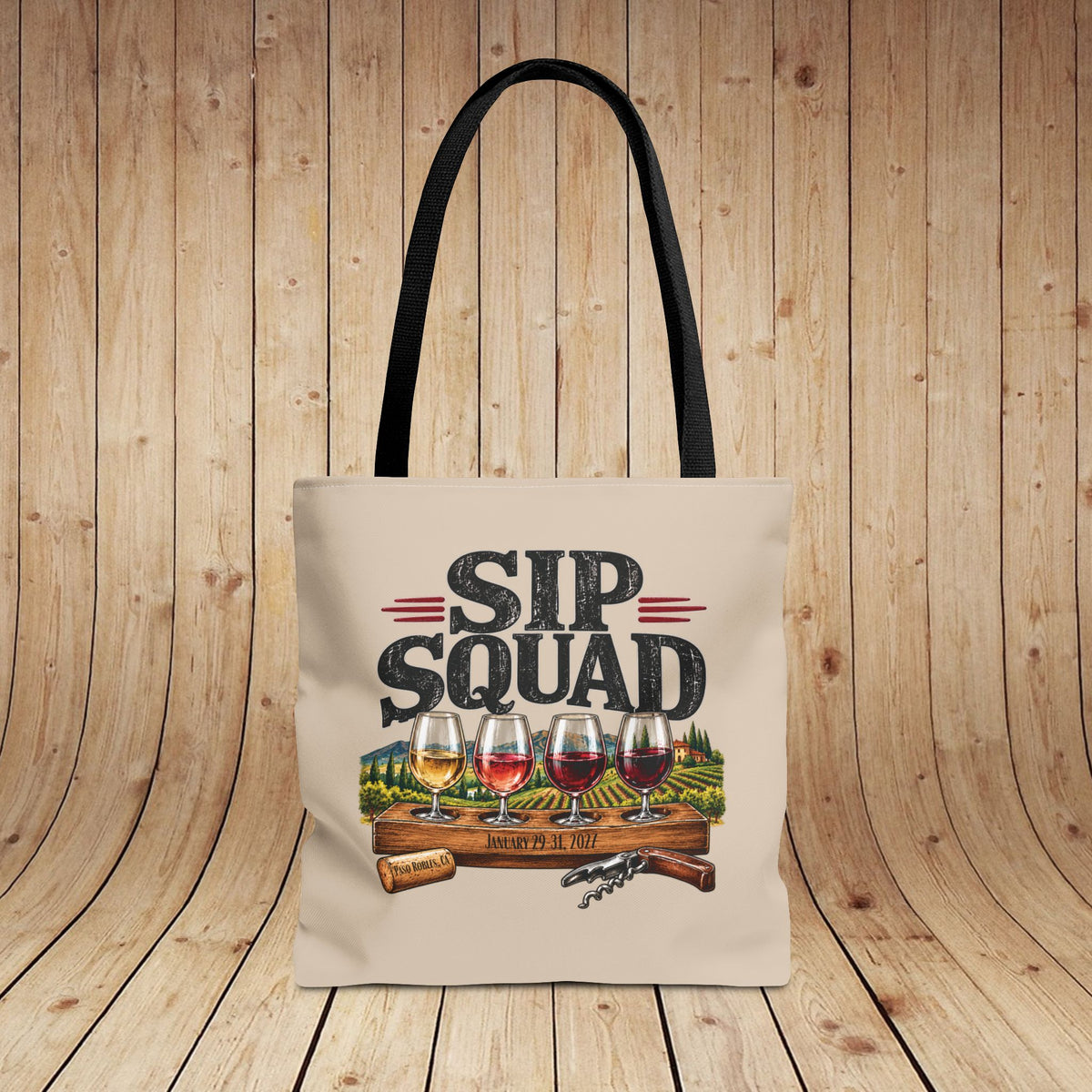 Sip Squad (Mens) Personalized Tote Bag