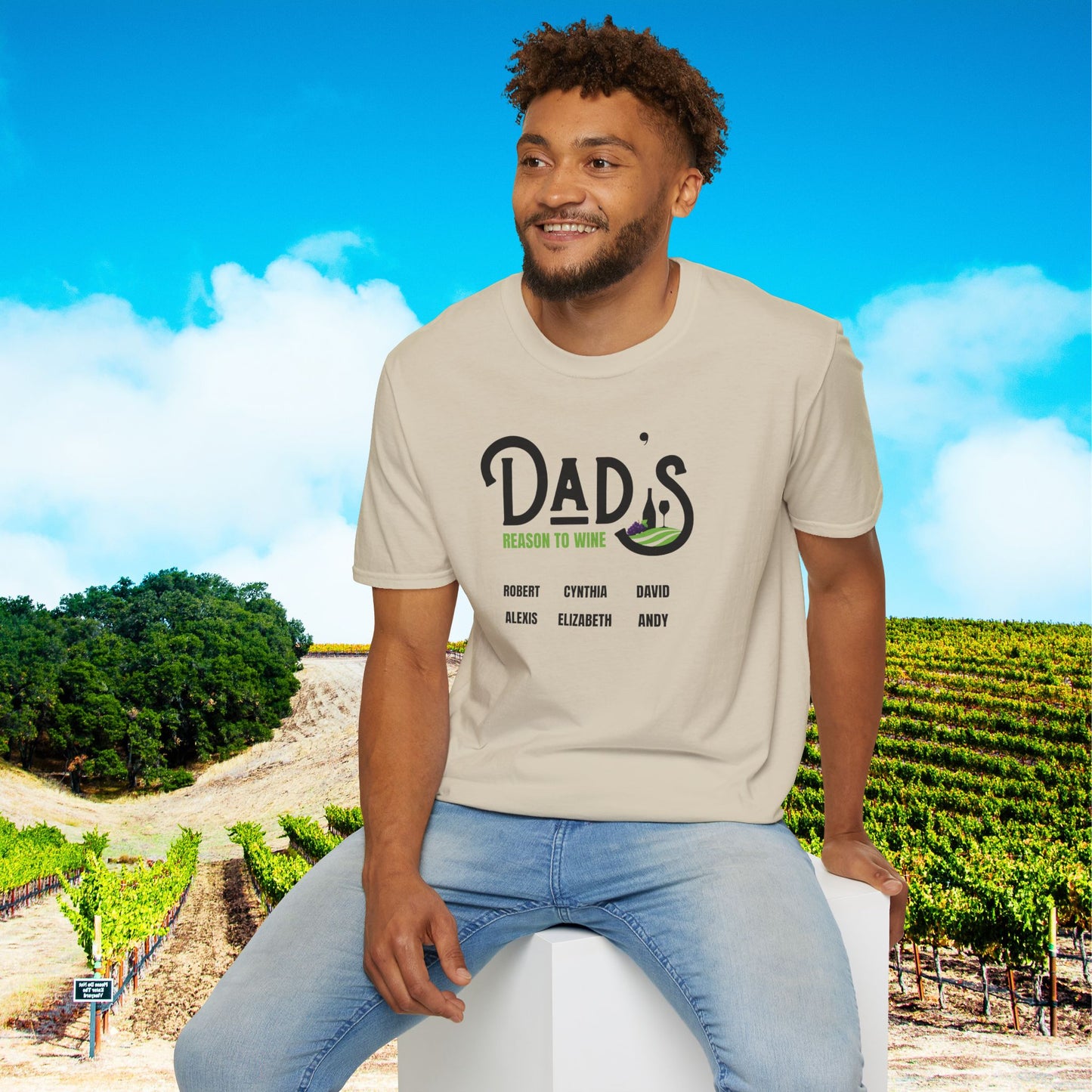Dad's Reason To Wine Personalized T-Shirt