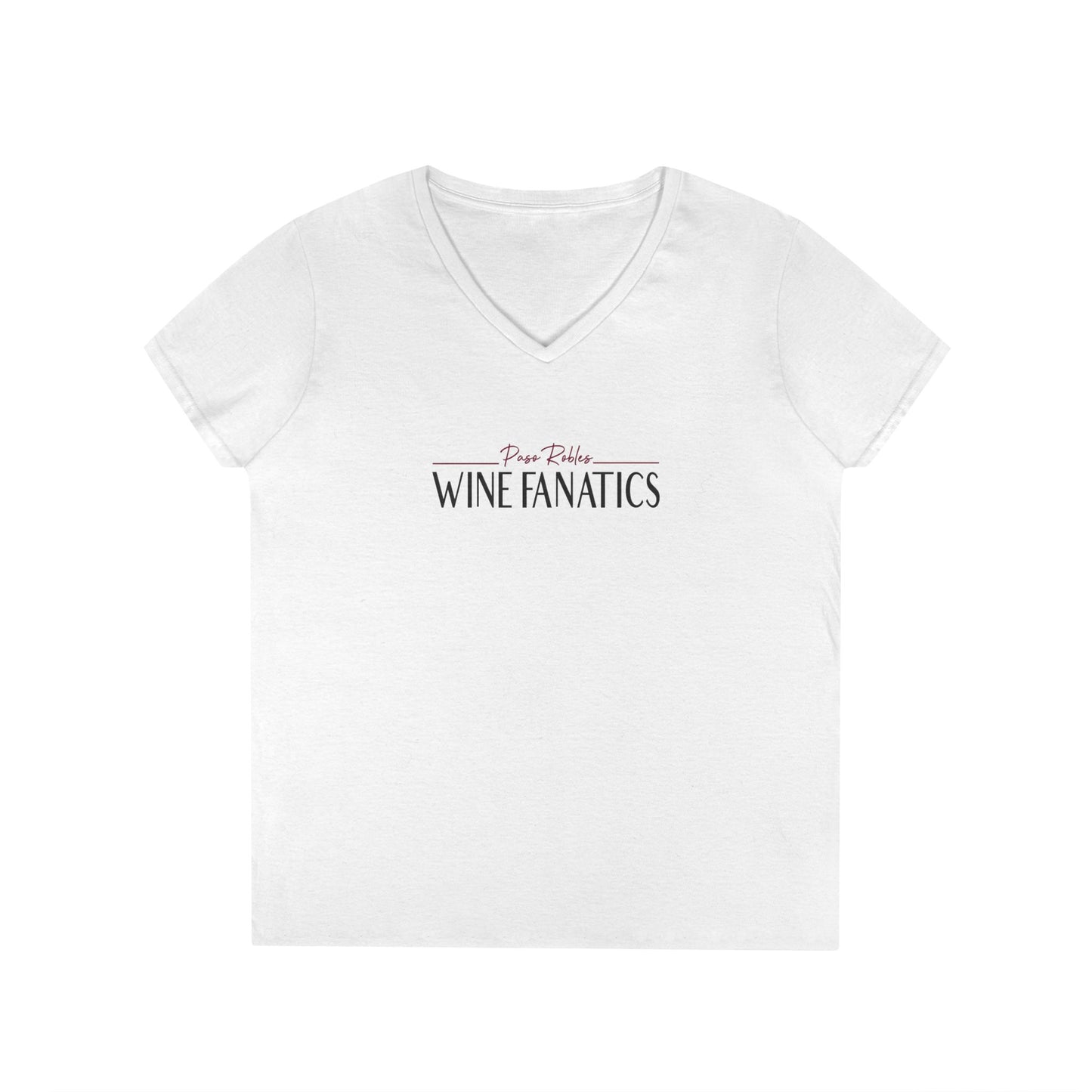 Paso Robles Wine Fanatics Logo Ladies V-Neck Tee