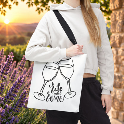 Rise & Wine Personalized Tote Bag