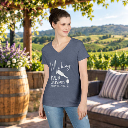 Napa Valley - Making Pour Decisions Ladies' V-Neck Tee
