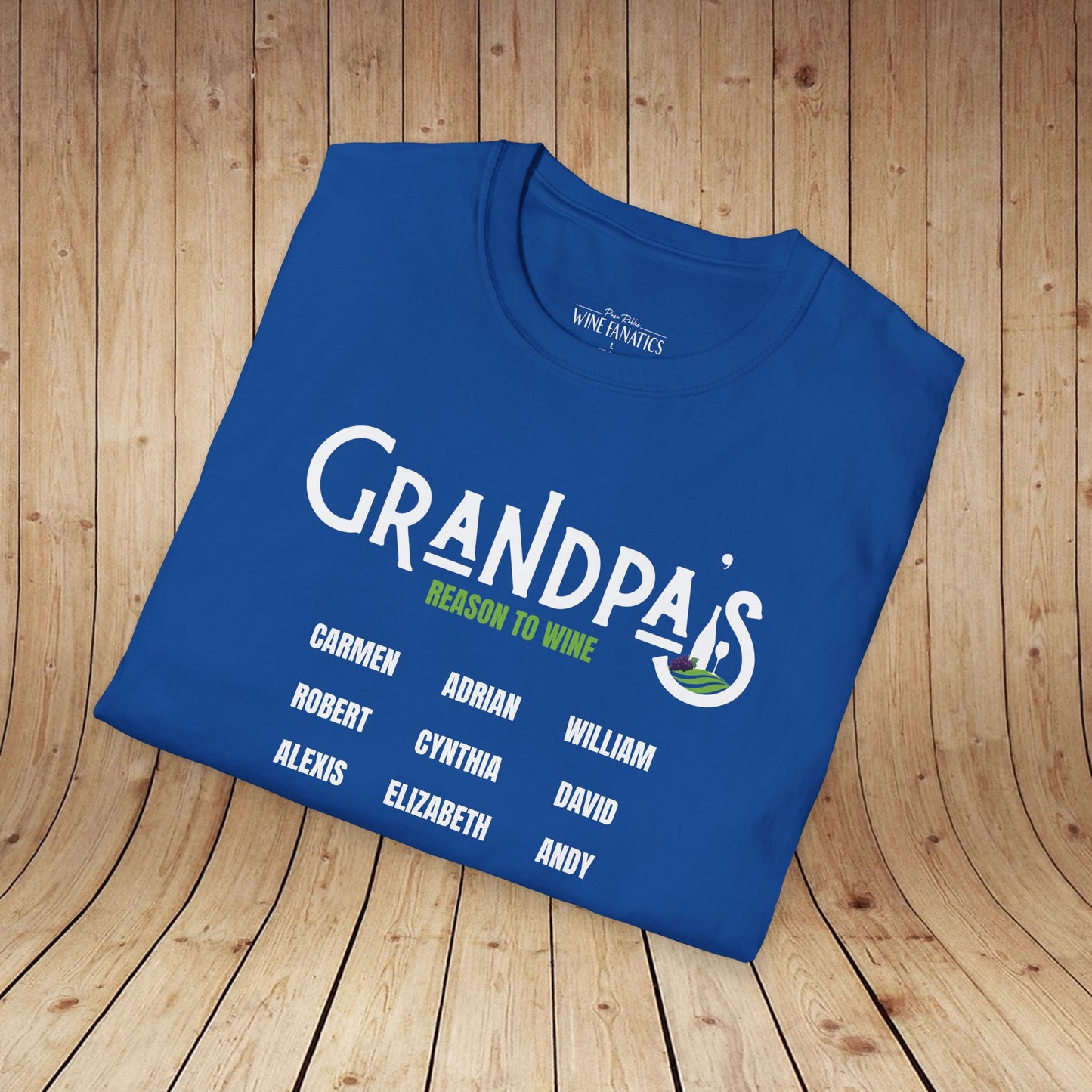 Grandpa's Reason To Wine Personalized T-Shirt