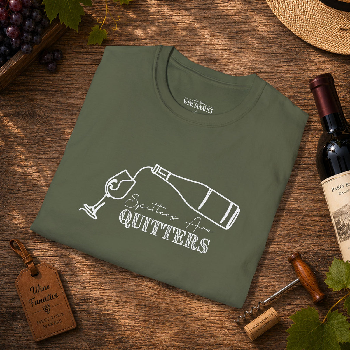 Spitters Are Quitters (wine) Crewneck Tee