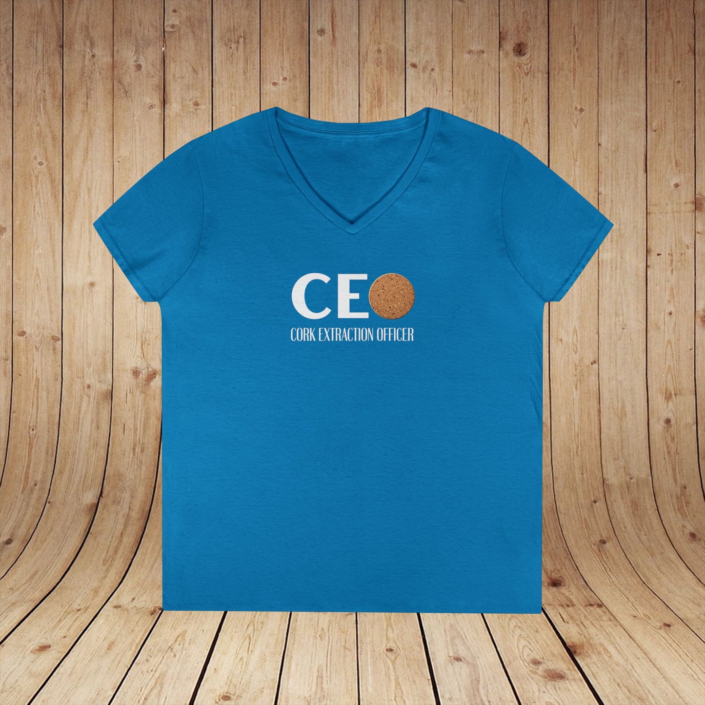 CEO Cork Extraction Officer Ladies V-Neck Tee