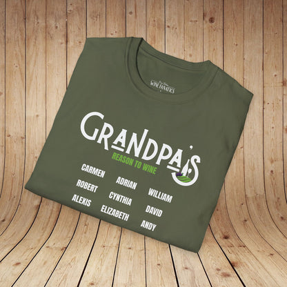 Grandpa's Reason To Wine Personalized T-Shirt