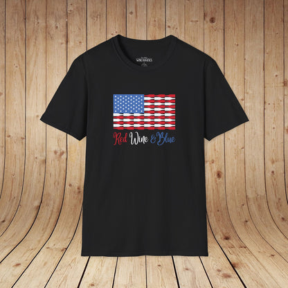 Red Wine & Blue Independence Day Unisex Softstyle T-Shirt