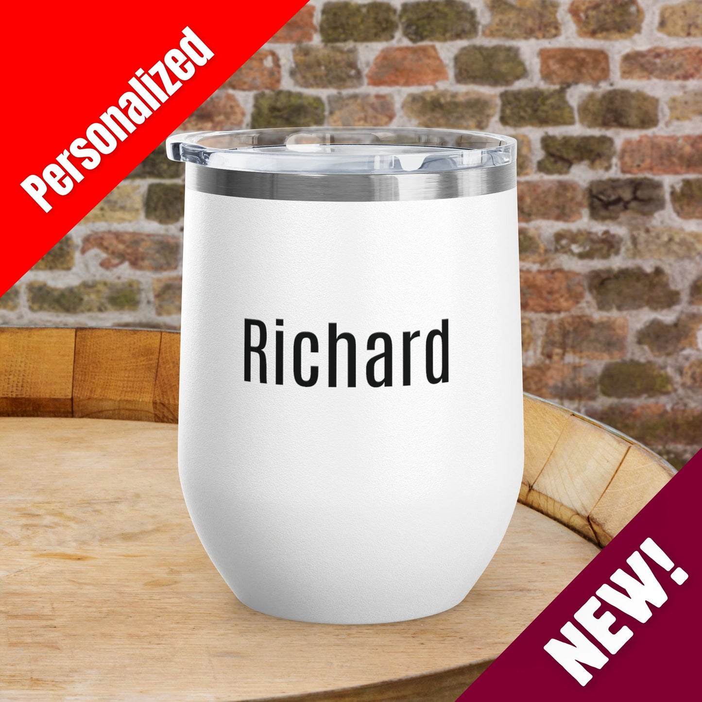Grandpa's Sippy Cup (mustache) Personalized 12oz Wine Tumbler
