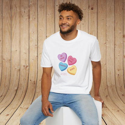 Wine Conversation Hearts Unisex Softstyle T-Shirt