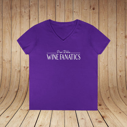 Paso Robles Wine Fanatics Logo Ladies V-Neck Tee