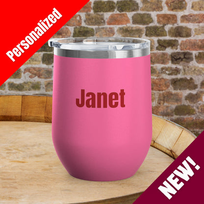 'MERICA Independence Day Personalized 12oz Wine Tumbler