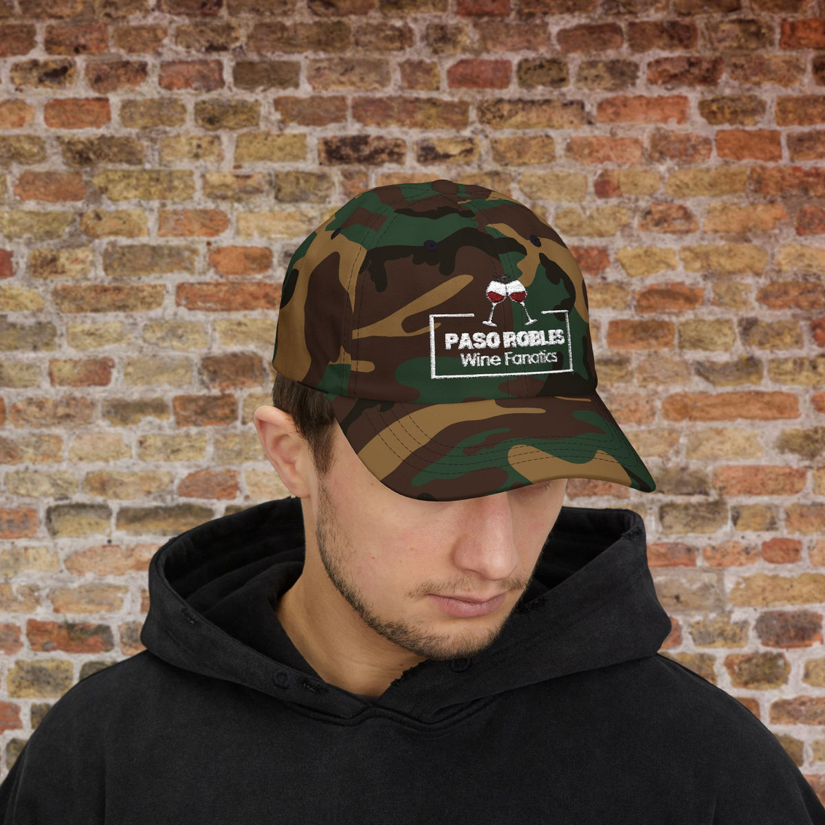 Paso Robles Wine Fanatics Toast Embroidered White Banner Cap