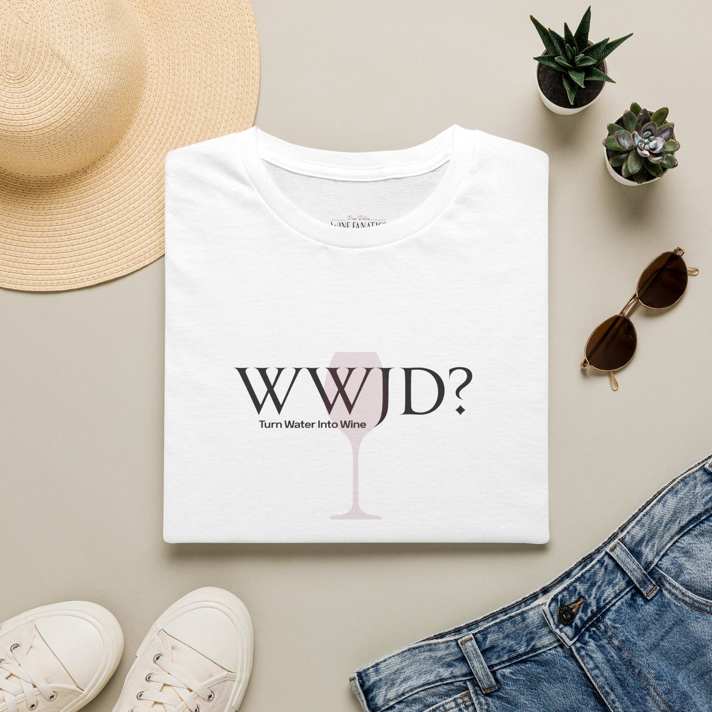 WWJD? Turn Water Into Wine Crewneck Tee